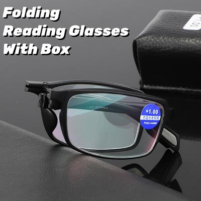 New TR90 Folding Reading Glasses Anti-blue Light HD Portable for Middle-aged and Elderly Men Far Sight