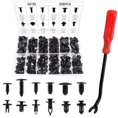 330Pcs 12Sizes Car Plastic Rivets Fasteners Push Type Pin Rivets Clips Trim Kit For Ford Honda GM Acura Chrysler ETE