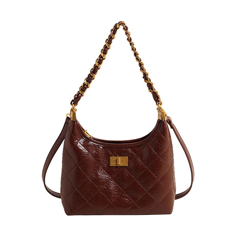 Tasche Damen neue Achseltasche Rauten-Kettentasche Nische Leichter Luxus Temperament Premium Schulter-Umhängetasche