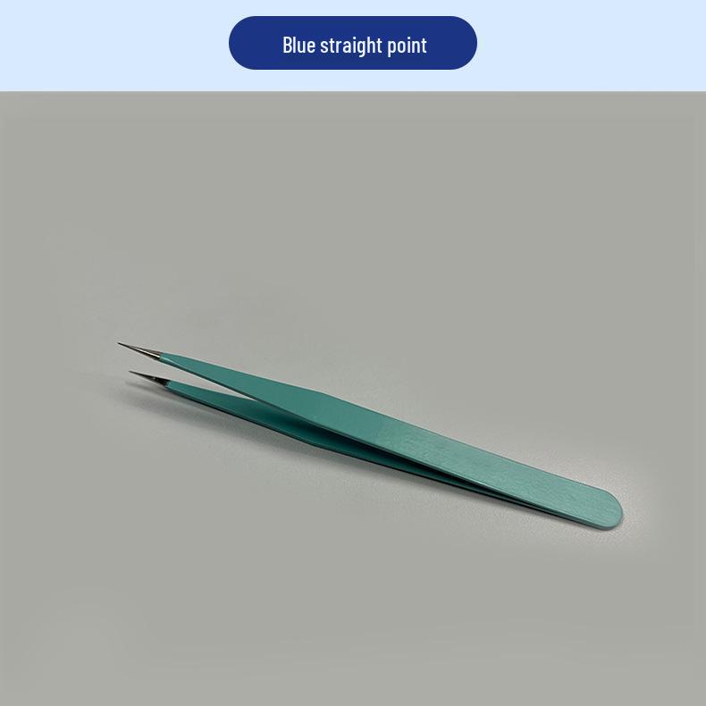 Anti-Static Stainless Steel Precision Tweezers, Curved Tip for Electronics, Eyelash Extensions, Manicure, Bird's Nest Picking, and Hair Removal.
