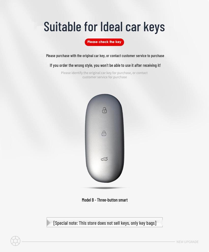 Li Auto Key Case for 2024 Models: L9, L8, L7, L6, One - Unisex Lock Keyring