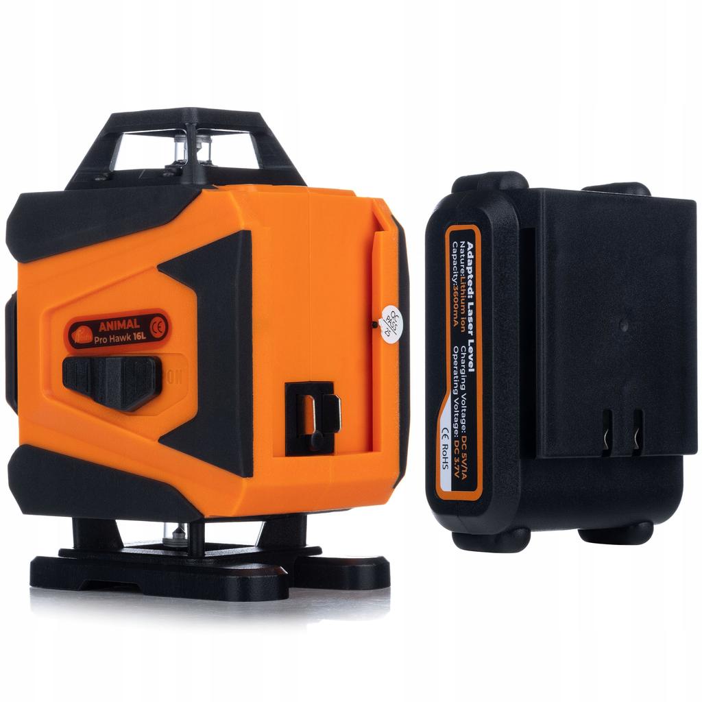 Rosfix Animal Pro Hawk RAPH 16L – Laser Krzyżowy 16 Linii | IP54 | USB-C | Zestaw z Pilotem, 2 Akumulatorami Li-Ion i Walizką