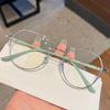 Retro Round Frame Anti Blue Light Glasses Stylish Large Frame Simple and Versatile Glasses Comfortable Fit Suitable for Students