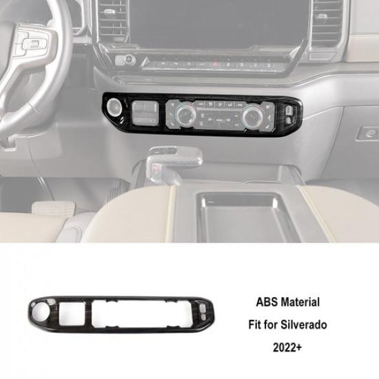 Black Wood Interior Steering Center Console Cover Trim For Chevy Silverado +