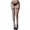Women See Through Thigh High Stockings with Garter Belt Rhinestones Chain Sheer Silk Pantyhose Suspender Tights Lingerie
