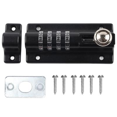 Combination Locking Bolt Coded Latch 4 Digit Anti Theft Metal Lock for Door Cabinet Garden