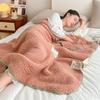 Shell-Edge Appliqué Bubble Fleece Blanket - Half-Plush Classroom & Office Throw