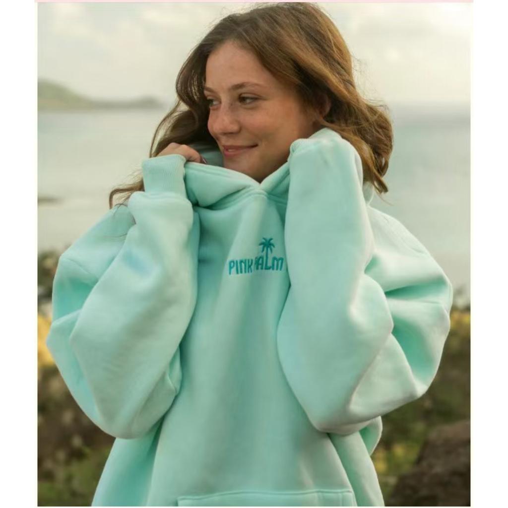 Women's Turn Down Collar Long Sleeve Regular Fit Hoodie Casual Pullover Sweatshirt