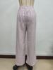 2025 Summer Women's Casual Textured Wide-Leg Pants with Knotted Waist and Slant Pockets