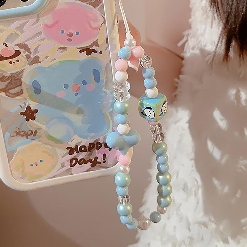 Funda de Teléfono Móvil con Cadena y Lanyard para Apple/Para Huawei Correa de Muñeca Portátil Colgante Personalizado Estilo Ins Dulce y Genial