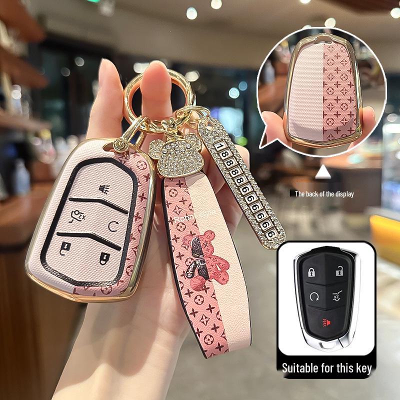 Cadillac Key Case with Buckle for XT5, CT5, XT4, XTS, CT6, ATS, LXT6, CT4