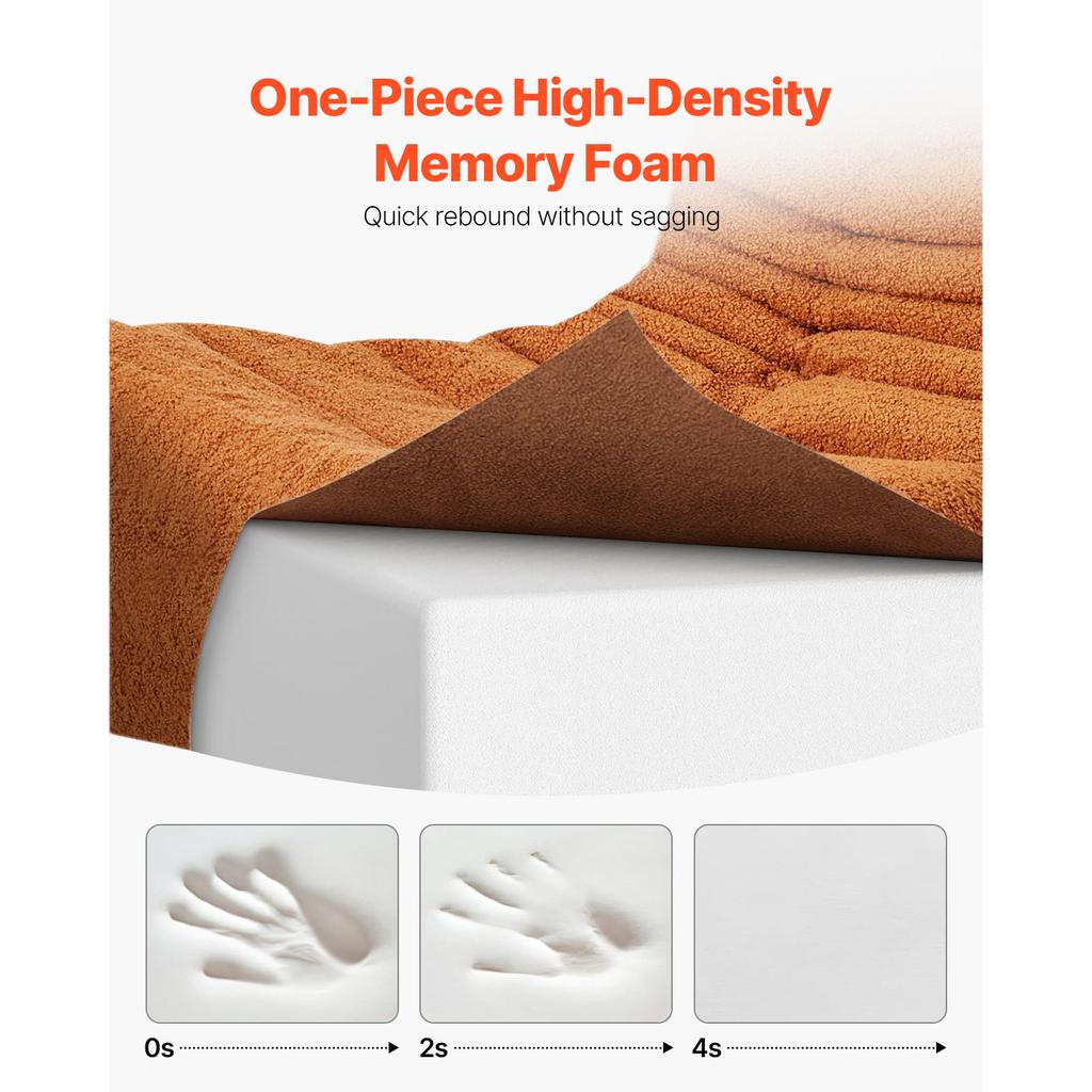 SucceBuy Bean Bag Chair L-Shaped BeanBag Chair with Soft Armrests & Storage Pocket 25D Memory Foam Filled for Bedroom Playroom