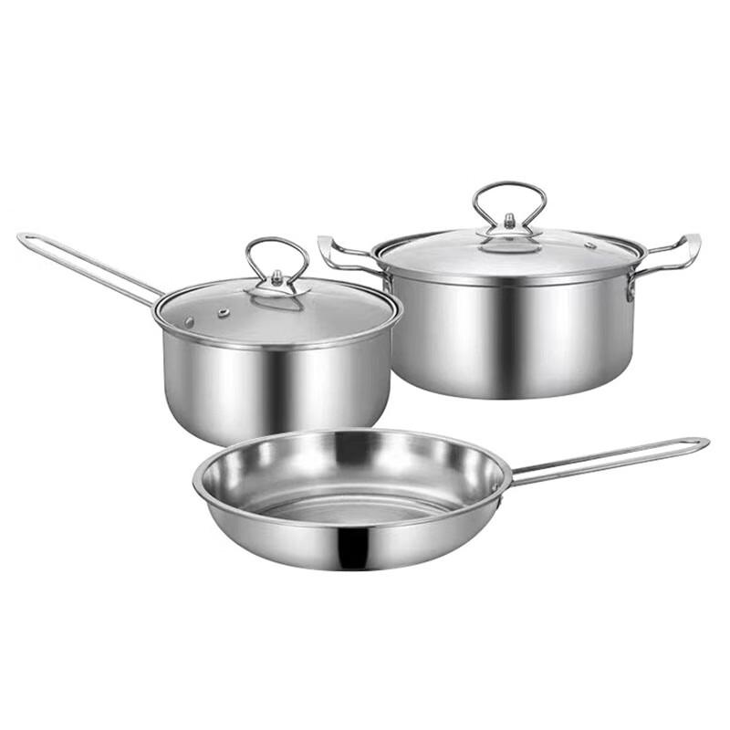 Dantemei Stainless Steel 3-Piece Cookware Set