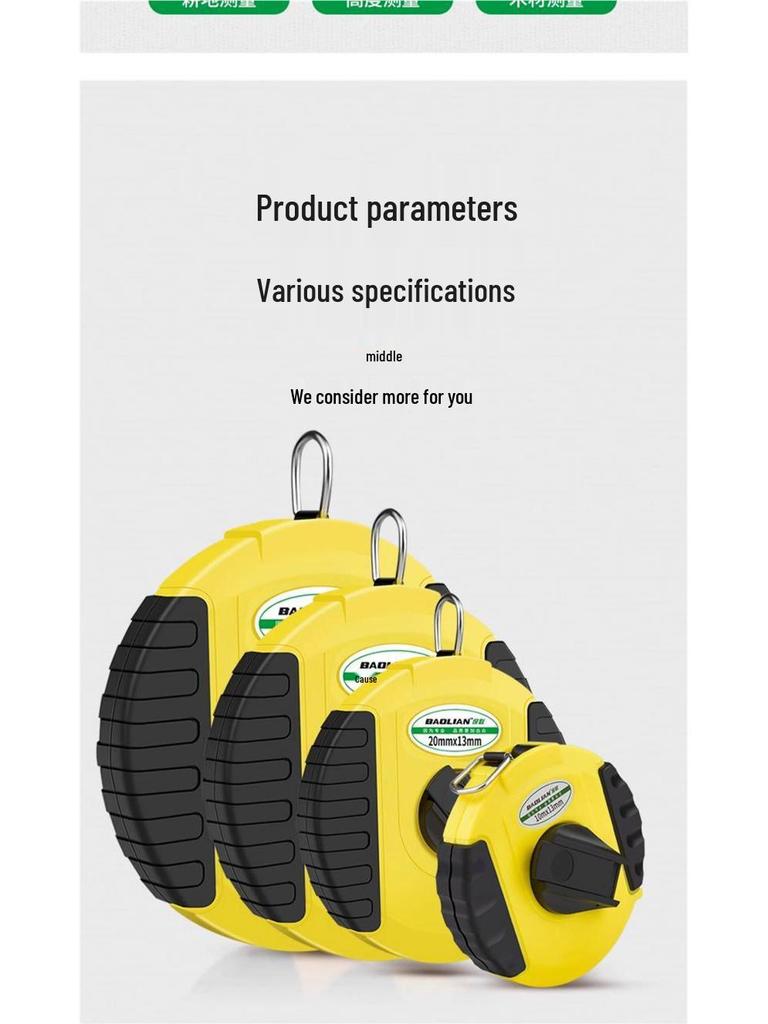 Non-Slip Engineering Cloth Tape Measure: Soft Ruler for 20, 30, 50, 100 Meters