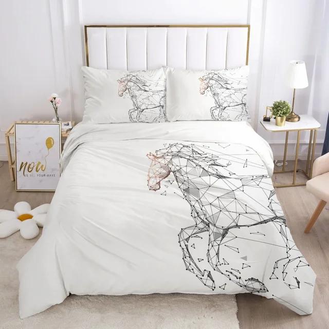 Horses Printed bedding Set Twin Full Queen King Duvet cover Comforter cover set Soft Quilt Pillowcase Animals Bed Linen for gift