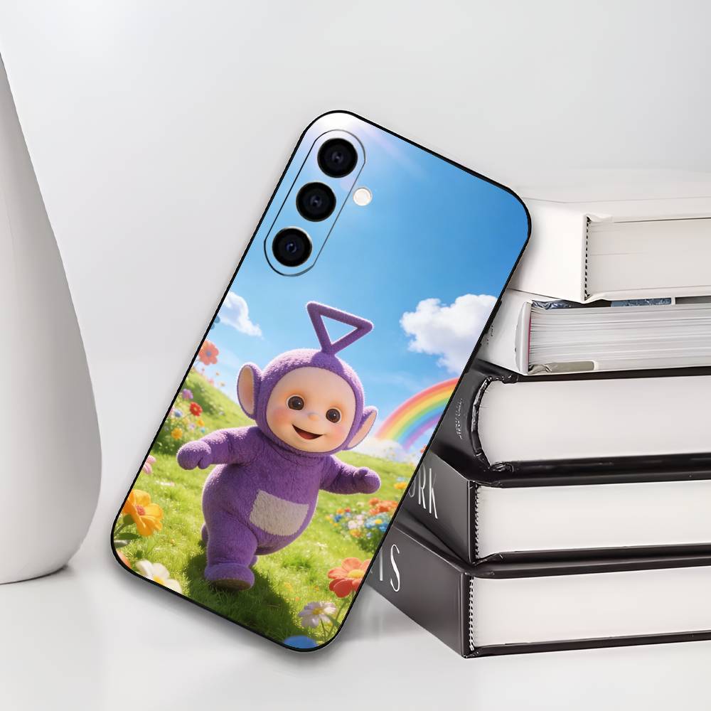Cute T-Tele-tubbies Phone Case For Samsung Galaxy A73,A72,A71,A70,A53,A52,A51,Soft Silicone Black Cover