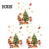 Indoor Outdoor Holiday Accents Cartoon Christmas Window Sticker, Removable Santa Snowman Tree Decal, Waterproof PVC Ornaments Static Cling Sticker