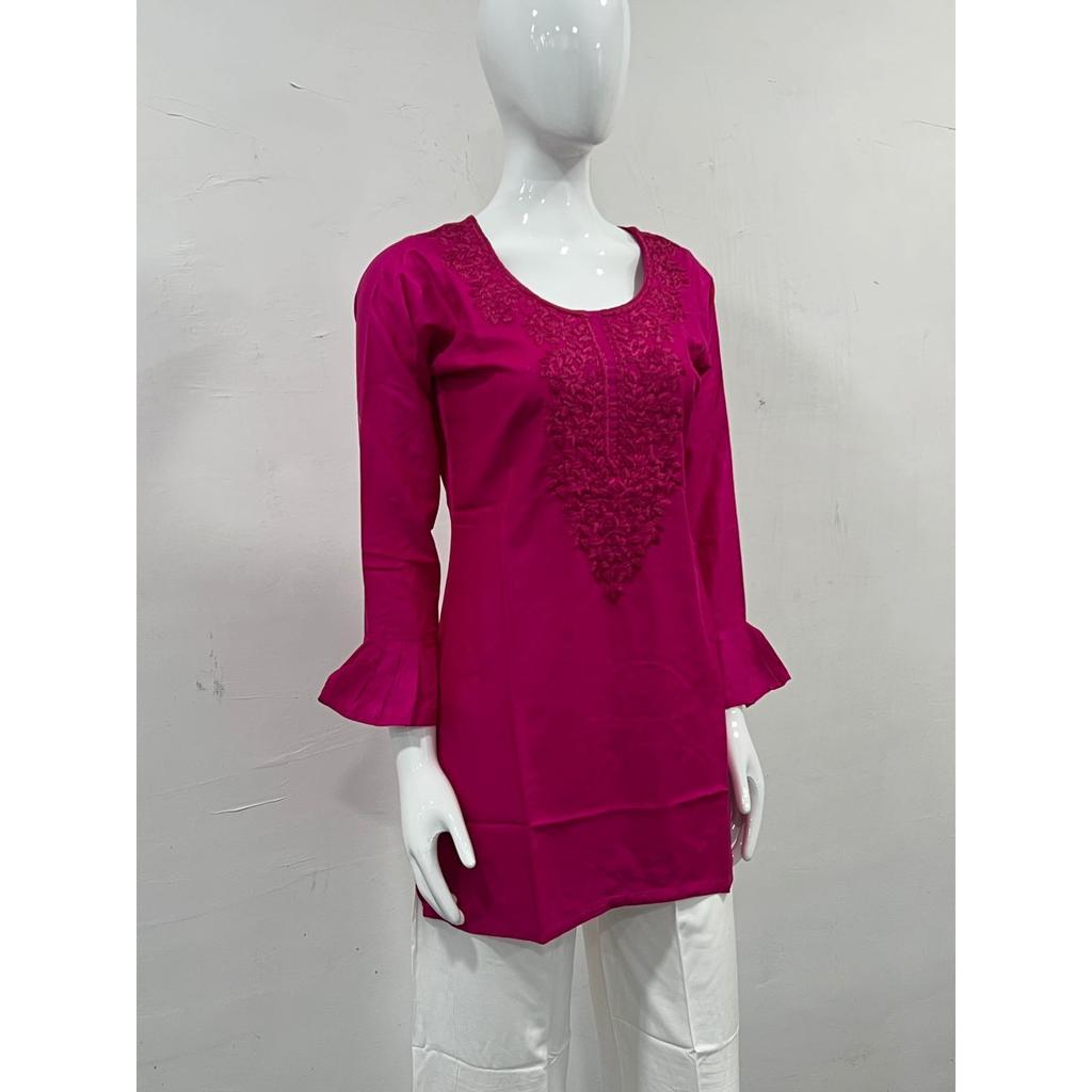 Set Top Kurta cu Broderie Chikan Pakistanez Set Kurti Etnic Indian Bollywood