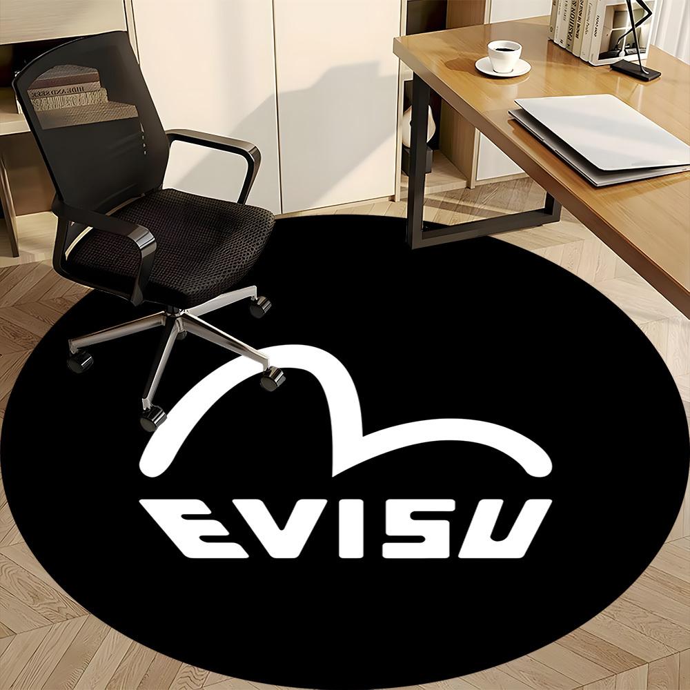 1pc Evisu Wave Office Round Area Rug, Under Office Chairs Bedroom Living Room Home Decor A0926121