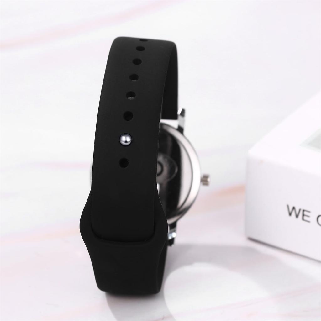 Silicone Adjustable Arabic Large Analog Quartz Business Use Perfect for or as a Gift for Her Women's Watch, Waterproof, Color Length, Numerals,