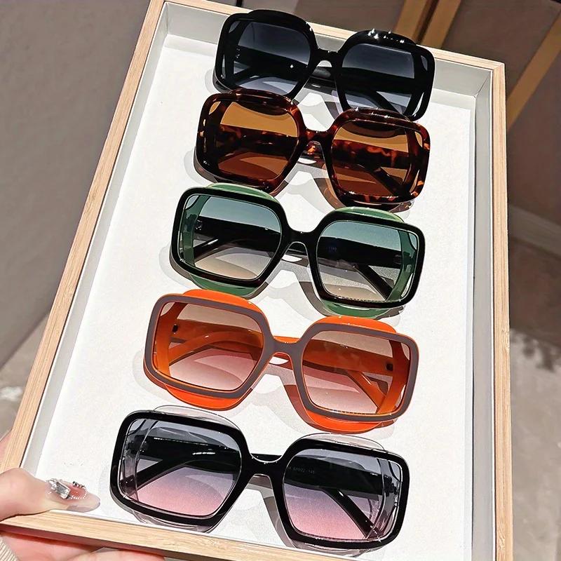 Retro Polygonal Color Blocked Fashionable Sunglasses Retro  Style Exquisite Personalized Colored Sunglasses