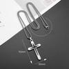 Religious Talisman Hollow Cross Pendant Necklace for Men Silver Color Hip Hop Metal Cross Necklace Christian Amulet Jewelry