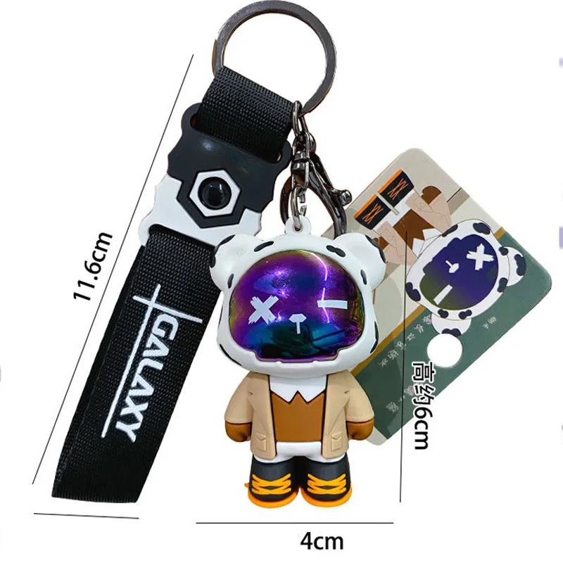 Cartoon Bear Keychain Punk Animal Keyring Car Bag Pendant Key Chains Couple Halloween Gift