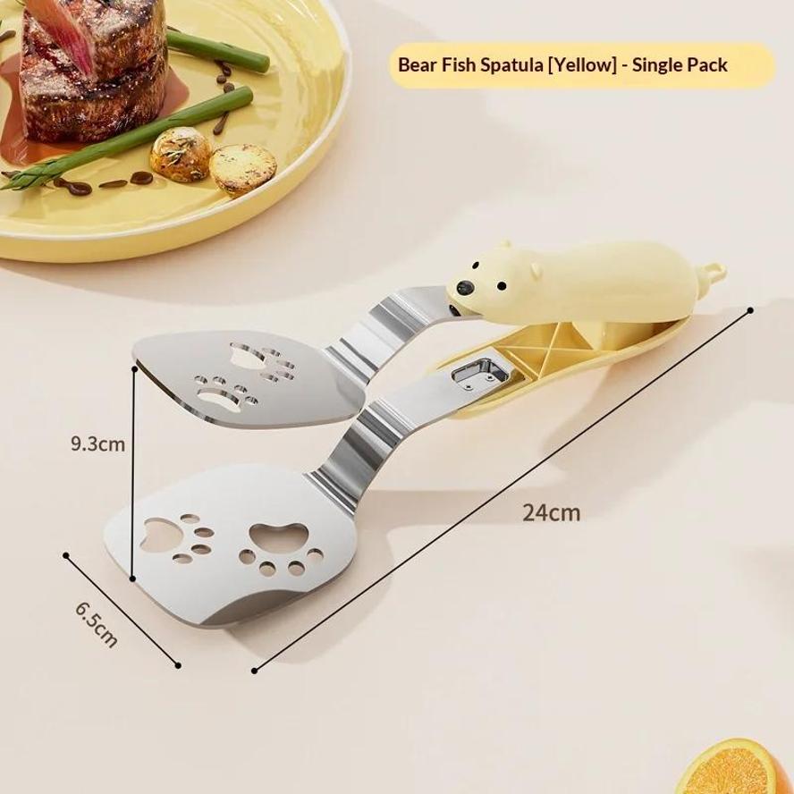 1 Pcs Stainless Steel Flip Over Household Frying Shovel Clip 2-in-1 Pancake Tool Barbecue Shovel Frying Fish Clip Artifact