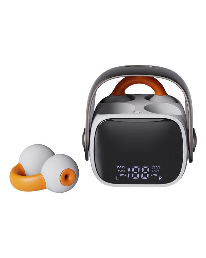 VAORLO Cyfrowy wyświetlacz Bezprzewodowe słuchawki douszne Klips do ucha Bezbolesny zestaw słuchawkowy HiFi Stereo Słuchawki douszne z redukcją szumów Sterowanie dotykowe