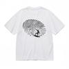 Men's Comfy Classic T-Shirt Dynamic Black Contour Surfing Design Tee White Tops
