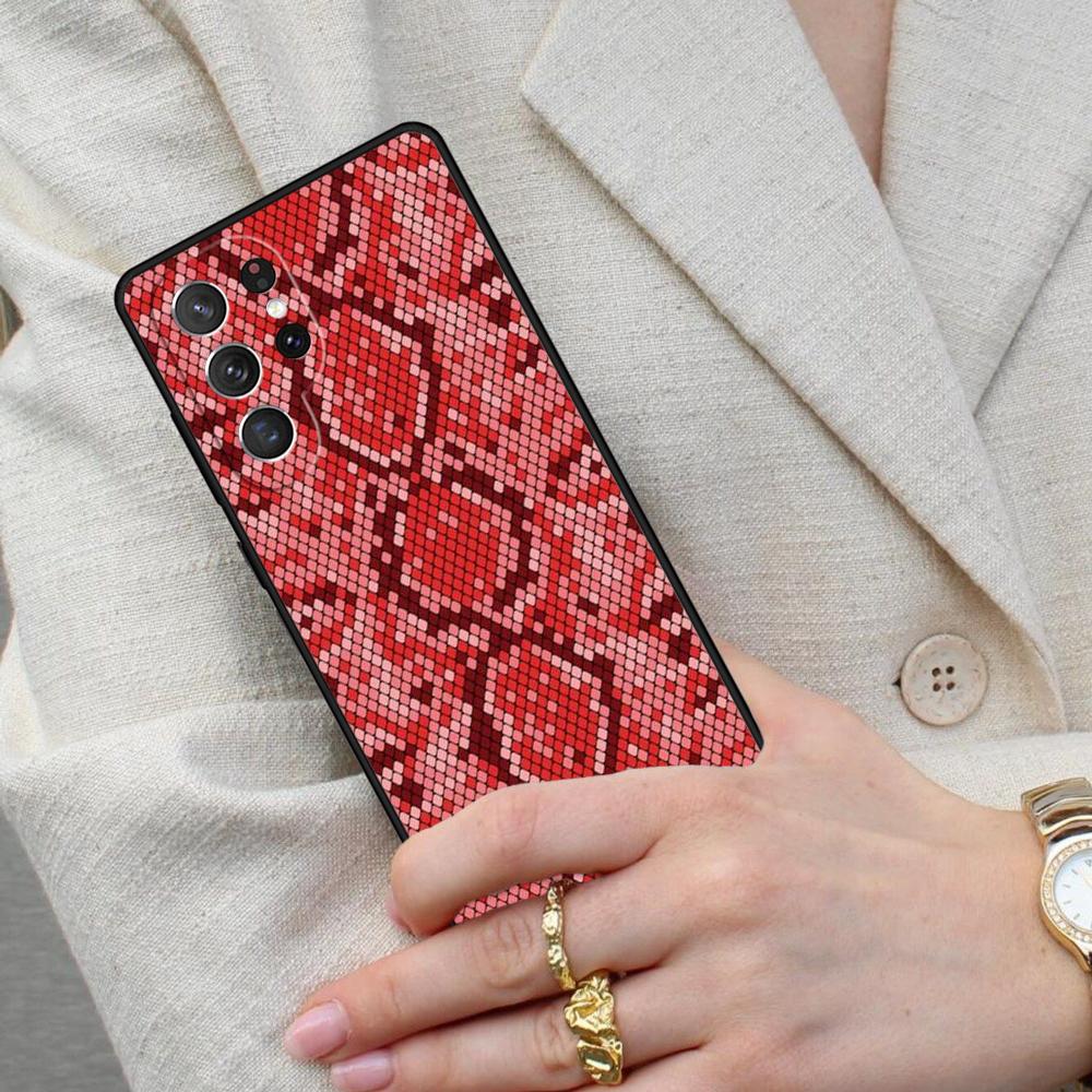 Snake Skin Print Cell Phone Case for Samsung Galaxy S26 Ultra S25 S24 S23 S22 S21 S20 Note10 Cover