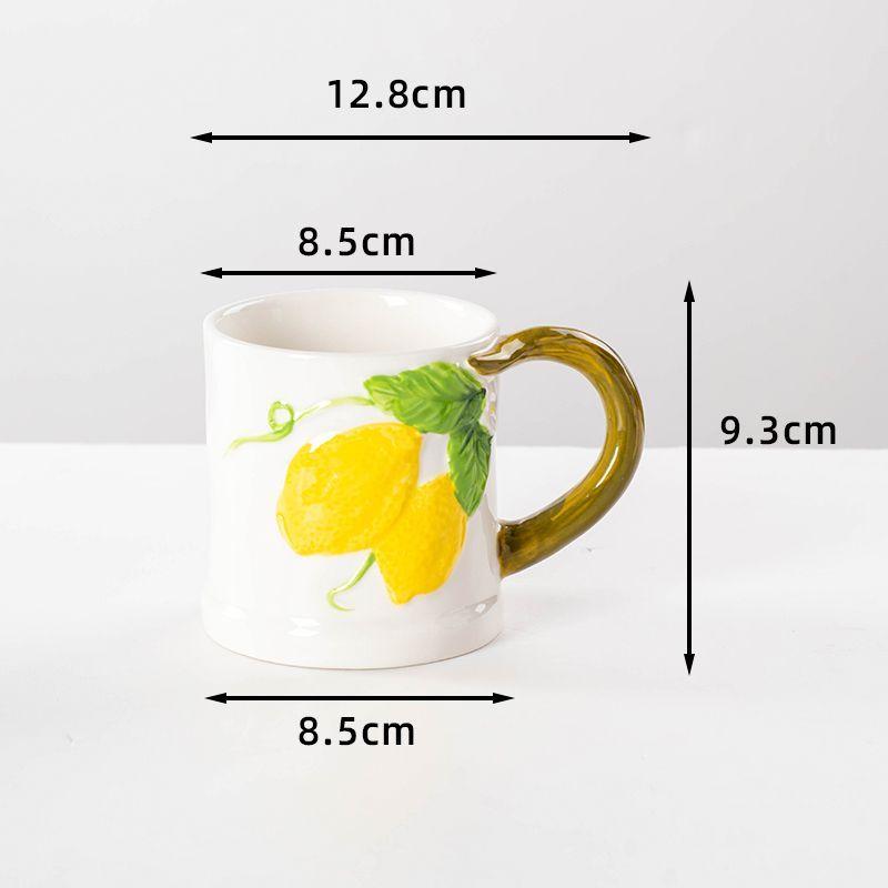 European Ceramic Strawberry Mushroom Coffee Cup with Lid Creative Cartoon Ceramic Mug Exquisite Afternoon Tea Latte Coffee Mug