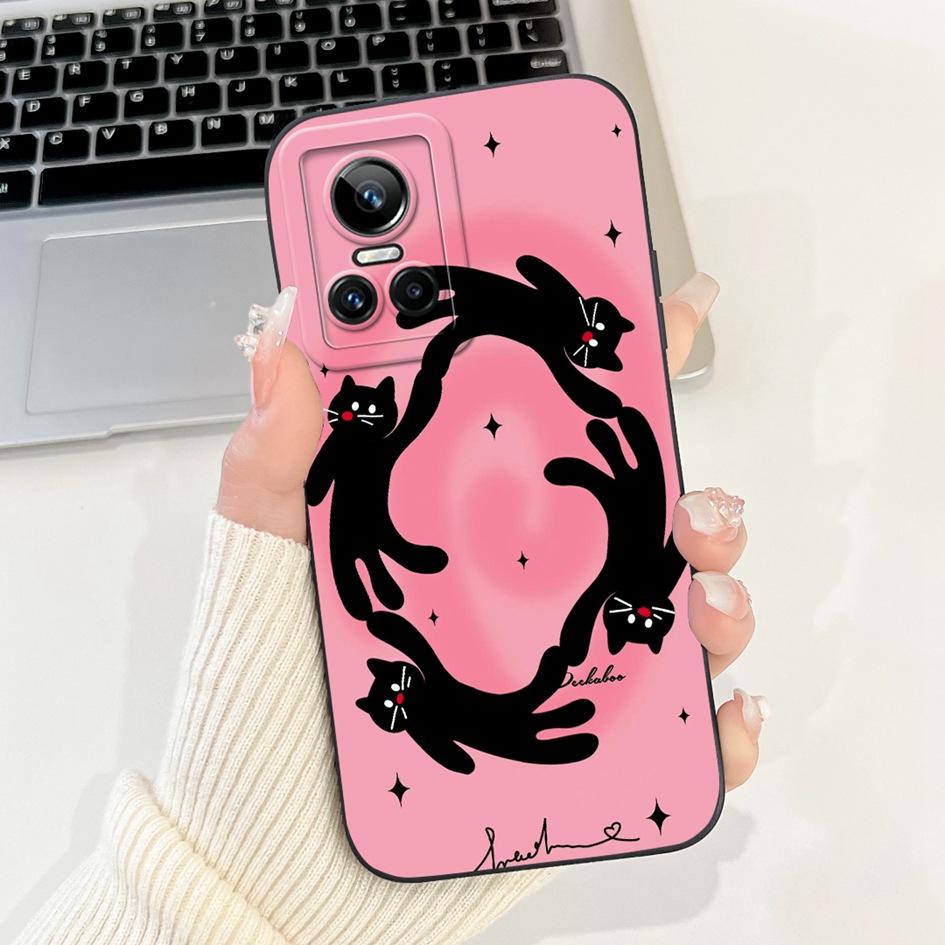 For Realme GT Neo 3 Case RMX3561 RMX3560 Shockproof Cover Fashion Tulip Soft Silicone Matte Phone Cases For Realme GT Neo3 Coque