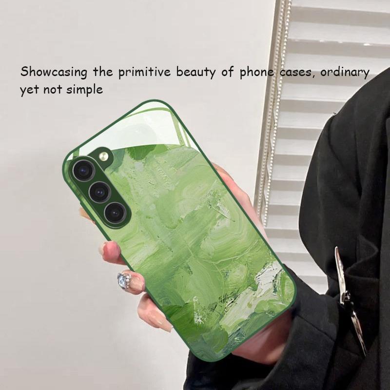 Grüne Textur Heißverkauf Exquisit Schön Handyhülle Glas-Handyhülle für Samsung Galaxy S26 S25 S24 S23 S22 FE Ultra Plus