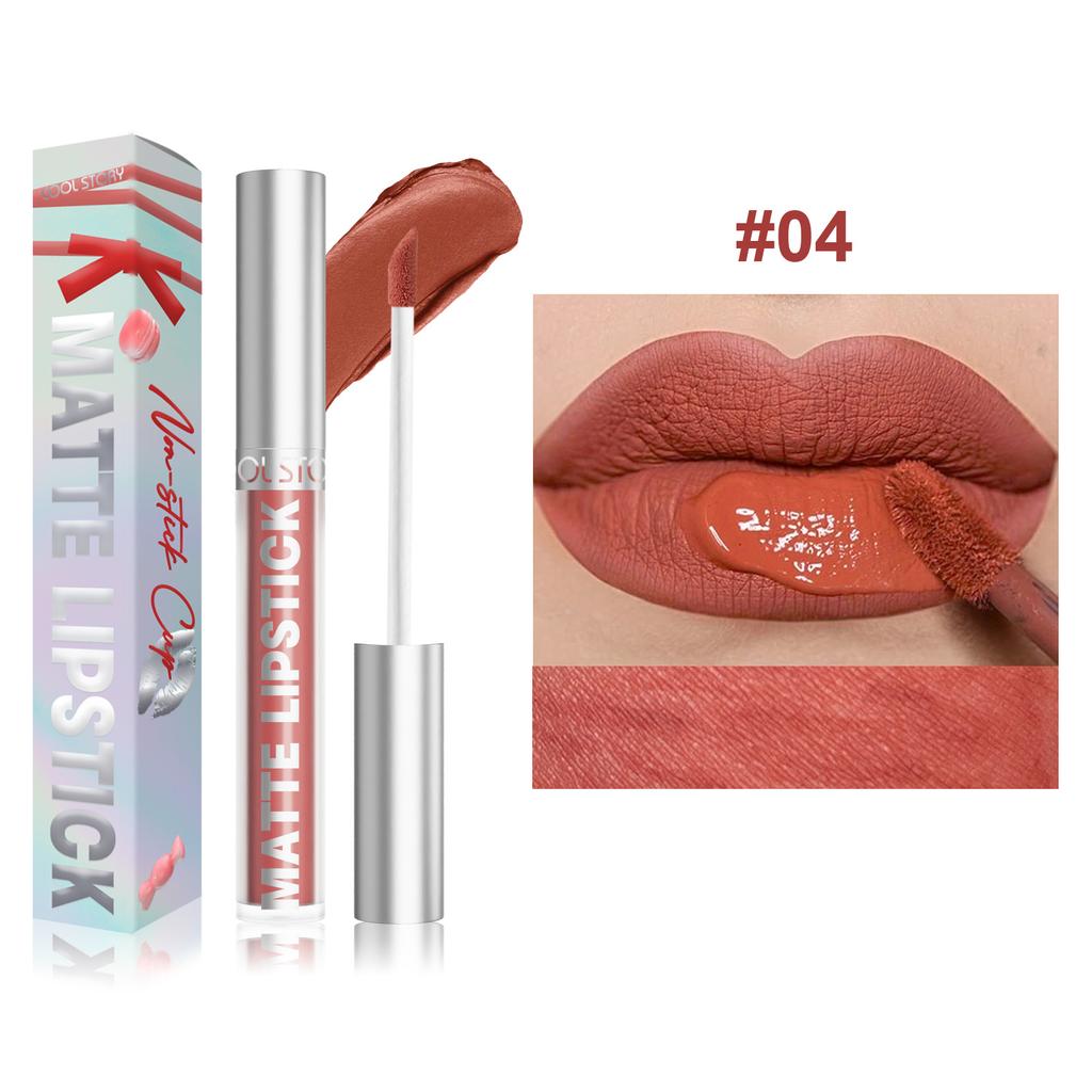 Non-stick Cup Matte Color-fixed Lip Glaze Velvet Matte Surface Not Easy To Decolorize Liquid Lipstick Sexy Long-lasting Color Waterproof Lip Gloss