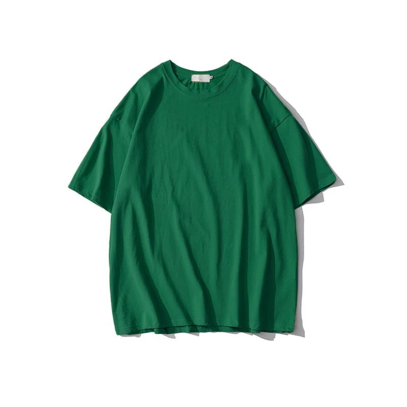 

Літні однотонні футболки з чистої бавовни Жіночі Хараджуку Оверсайз з коротким рукавом Y2k Топи Унісекс Корейський вуличний одяг Повсякденна базова футболка Жіноча Хороша якість XXXL світло-зелений колір