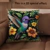 2D Tropical Hummingbird Floral Throw Pillow Covers Pattern Cushion Cover Suitable For Sofa Bedroom Car Pillow Cover