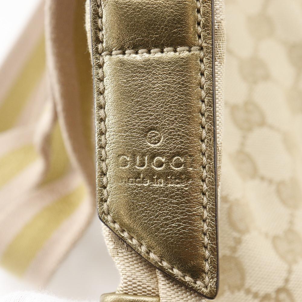 Gucci Shoulder Bag 145857 Beige GG Canvas Women Used