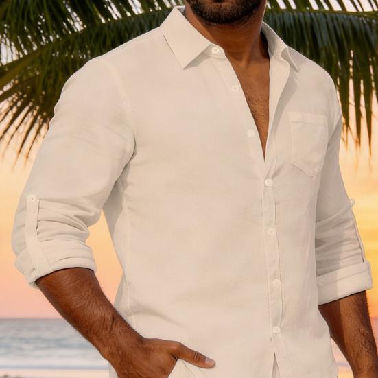 2 st/set Damtoppar och Shorts Set Lapel Långärmad Enkelknäppt Skjorttoppar Elastiska Mellanhöga Shorts Set Casual Tvådelat Set Strandkläder