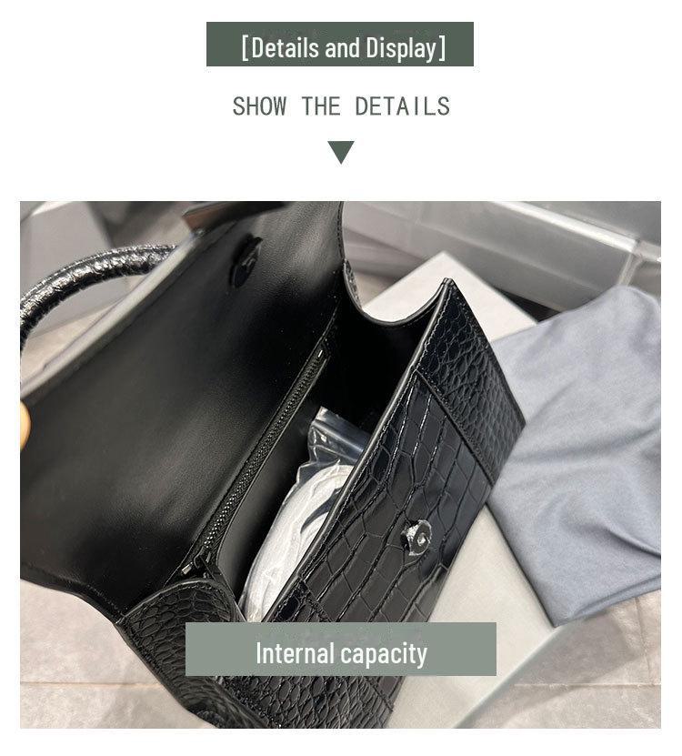 2024 Crocodile Pattern Hourglass Shoulder Bag for Women - High-Quality Spring/Summer Crossbody Handbag