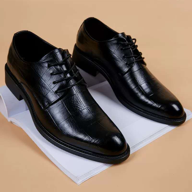 

Men Wedding Leather Business Dress Pointed Casual Youth British Style Inner Heightening Spring New Arrivals 37