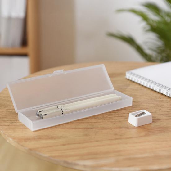 Stationery Box Simple Plastic Pen Storage Case Practical Large Capacity Pen Holder Multifunctional Translucent Pencil Case School Office