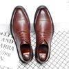Brock Leather Shoes Men'S Carved Inner Height Increase Platform British Retro Men'S Breathable Leather Shoes 2030-G