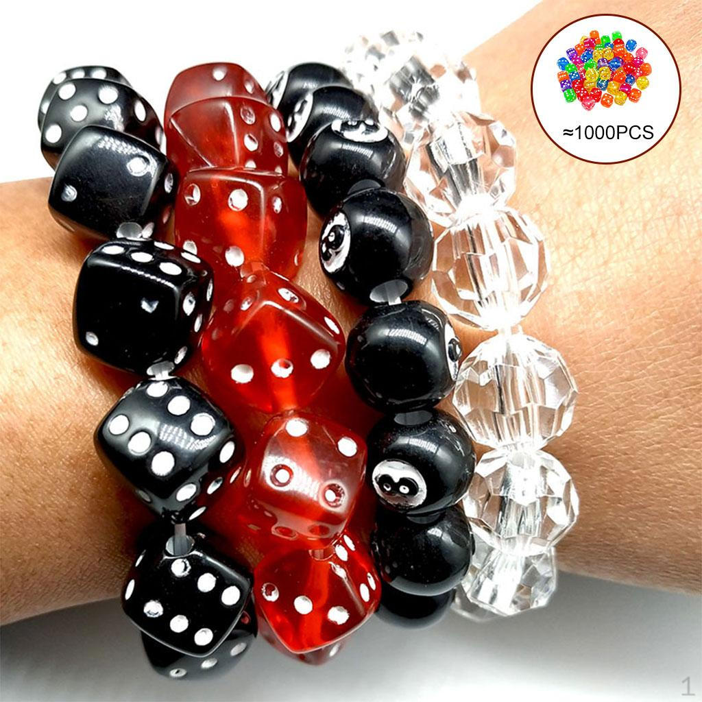 

Beads with 1.5mm Hole 8mm Square Shaped Acrylic for Bracelet DIY Charms Pendant Transparent