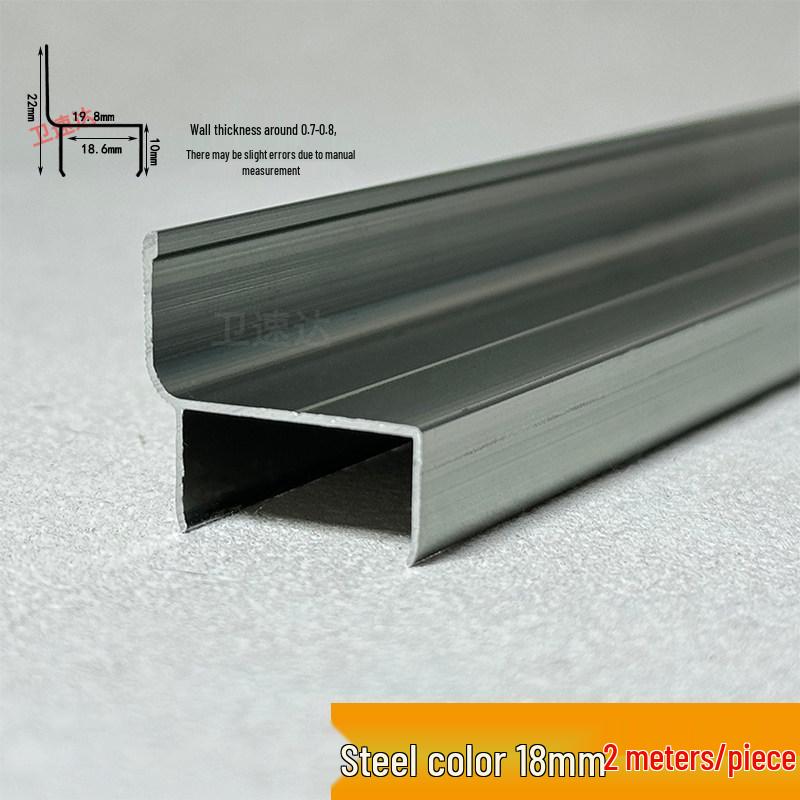 Aluminum Alloy Toilet Partition Door Edge Stop Strip Hardware - Thickened H-profile Card Slot