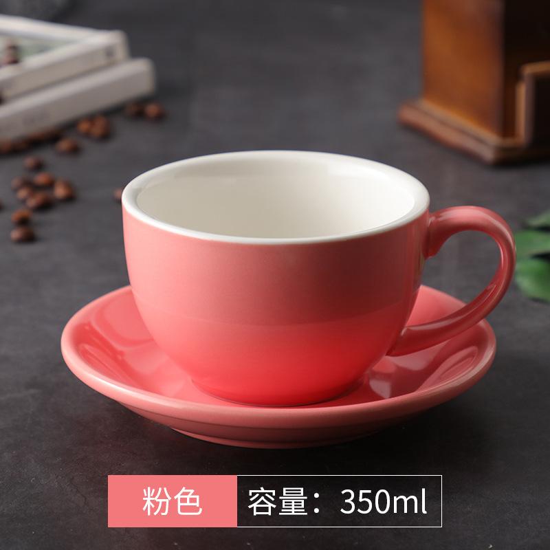 350ML Ceramic Large Capacity Coffee Cup Colorful Coffee Cup and Saucer Exquisite Afternoon Tea Dessert Tea Cup Couple's Mug Gift