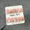 Short Duckbill Press-On Nails With 3D Floral Star Embossing Icy Transparent Glitter Full Rhinestone Sweet Punk Nail Tips