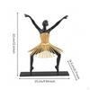 Mädchenfigur Tonierte Abstrakte Ballerina Statue Schwarze Stehende Skulptur