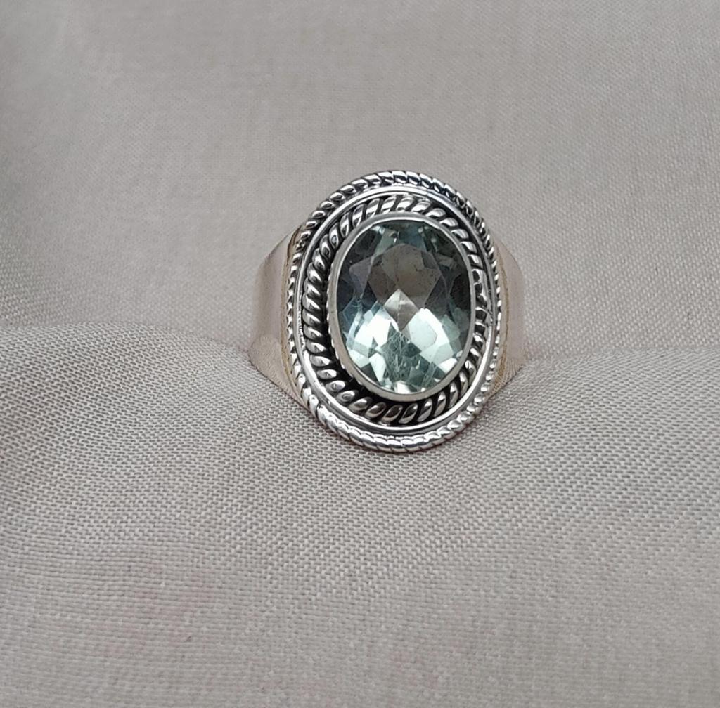 Green Amethyst 925 Sterling Silver Ring: February Birthstone Boho Handmade Jewelry