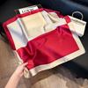 New silk scarf women's fashion versatile high-end small square scarf Korean version neck protection scarf spring and autumn retro scarf binding bag